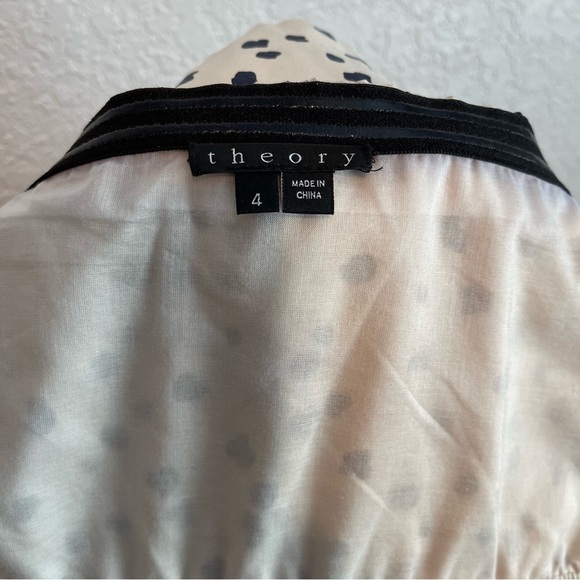 Theory 100% Silk Strapless Tiered Ruffle Skirt Dress All Over Pattern Size 4 - Picture 8 of 10